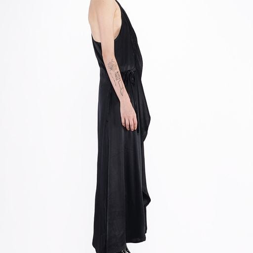 Dress Barbara Bologna Half Moon Dress Black Halter Asymmetric Black