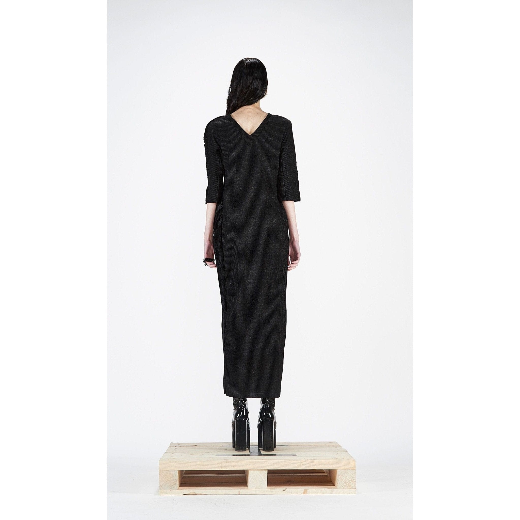 Dresses Barbara Bologna Tube Side Dress Black Polyester Draped Black