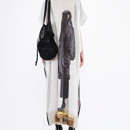 Handbags Barbara Bologna BB Sack Bag Black Woven Sack White Smoke