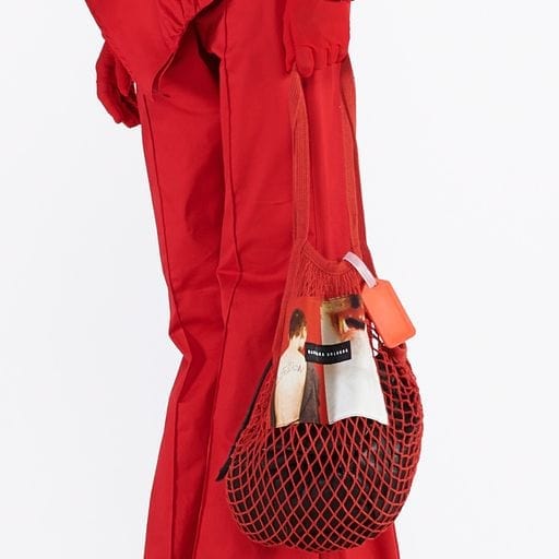 Handbags Barbara Bologna BB Sack Bag Red Woven Sack Firebrick