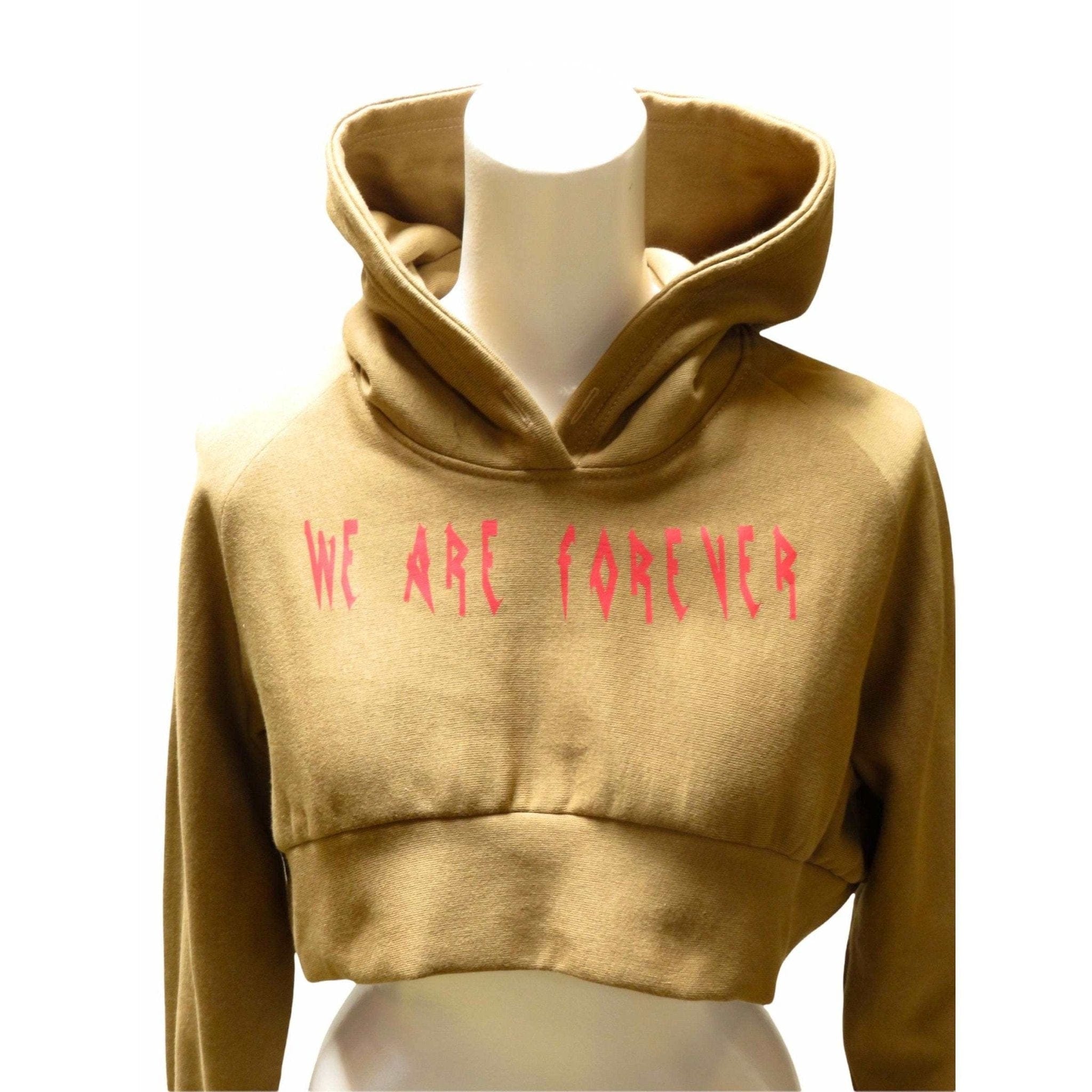 Shirts & Tops Barbara Bologna Short Graphic Hoodie Cotton Cropped Hoodie Dark Khaki