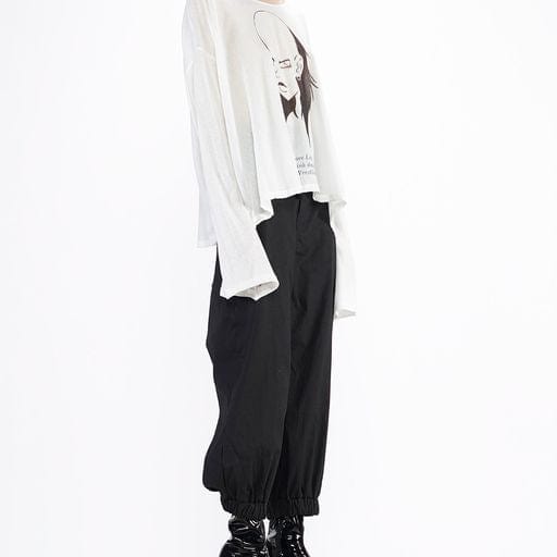 T-Shirt Barbara Bologna Print T-Shirt White Cropped Graphic Dark Slate Gray