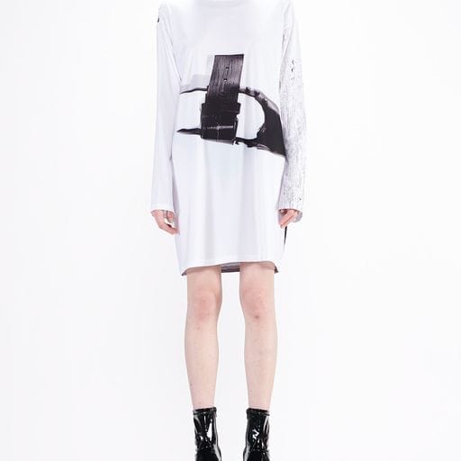 Women's T-shirts Barbara Bologna PTINT T-Shirt/dress White Oversized Graphic White Smoke