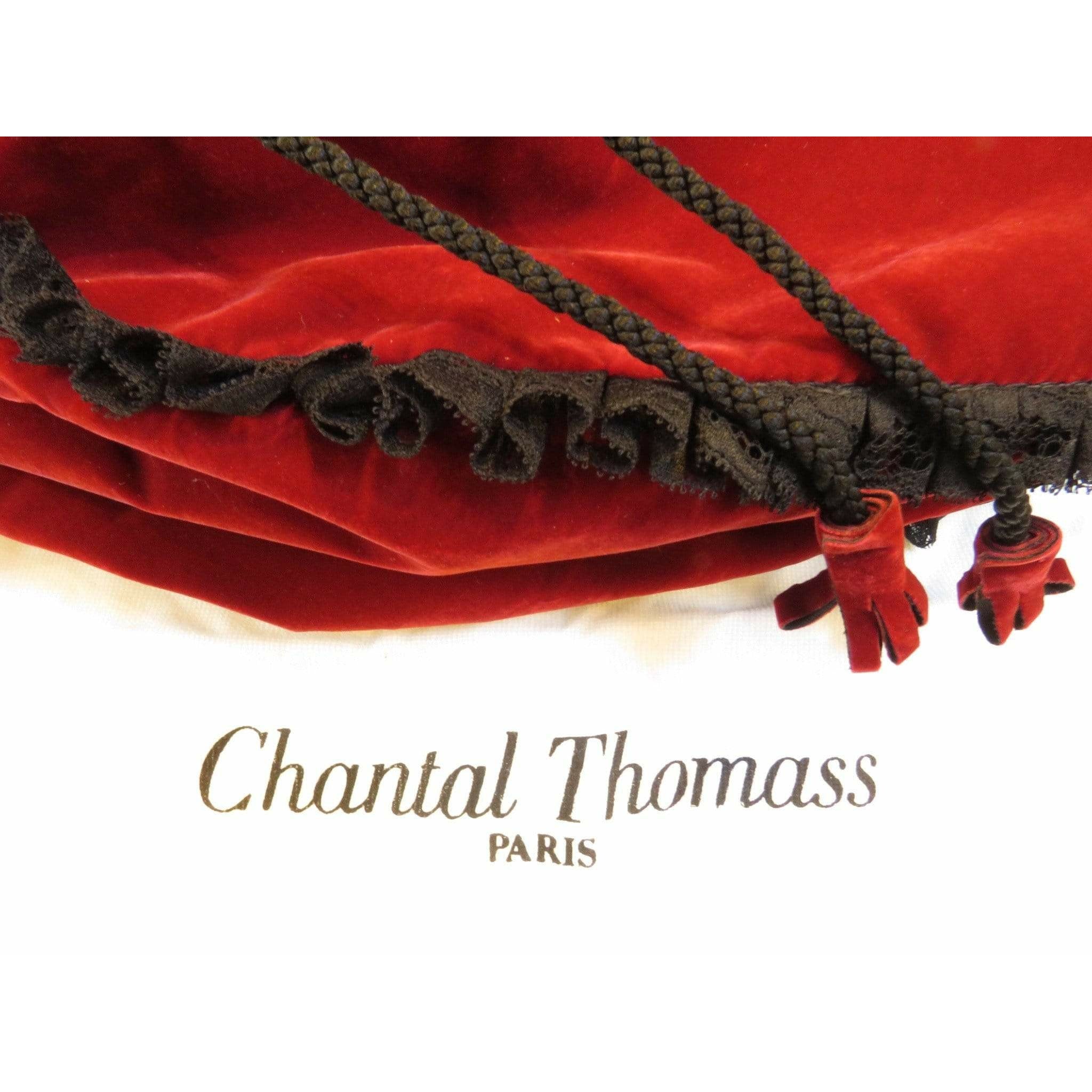 Handbags Chantal Thomass Velvet Drawstring Shoulder Bag Brown