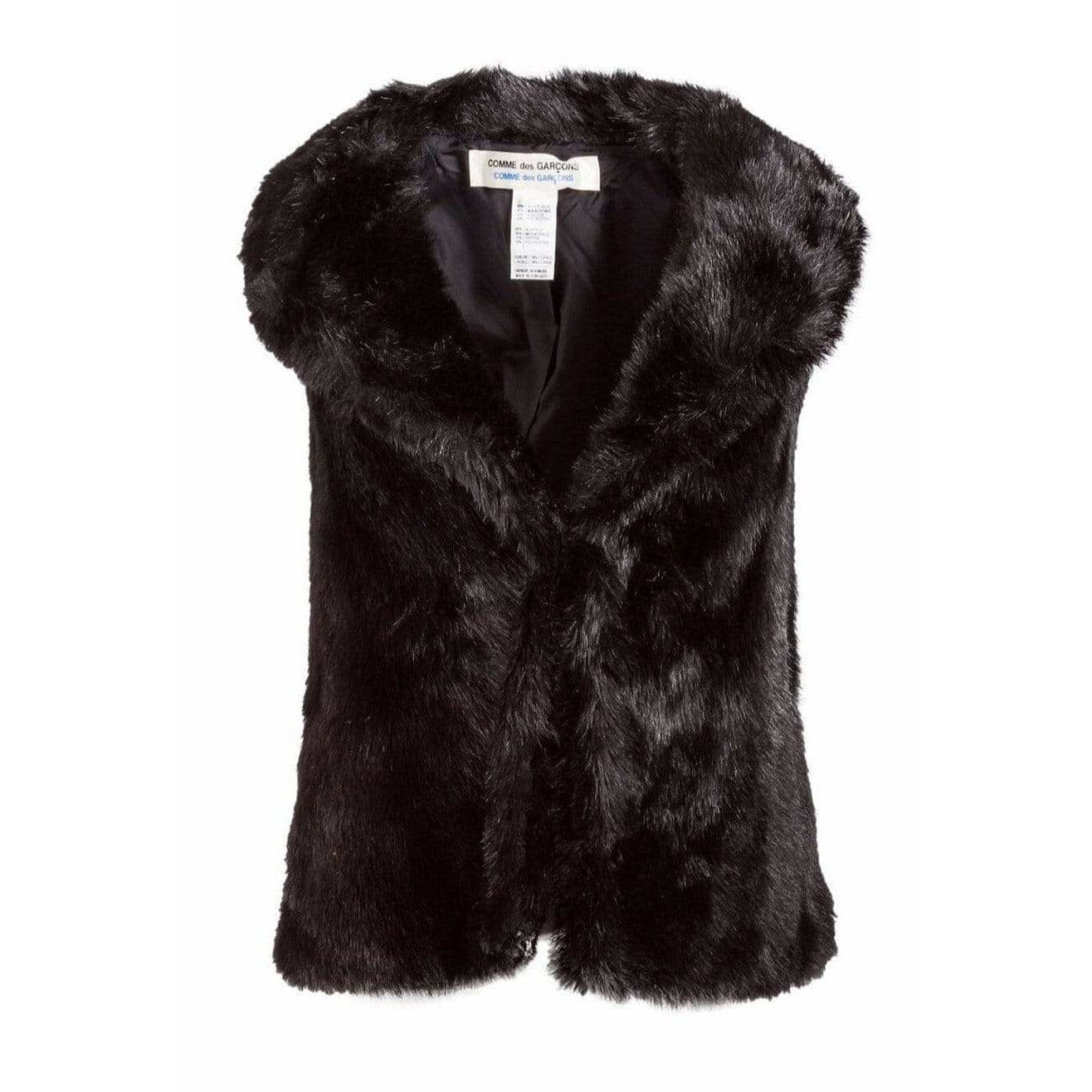 Coats & Jackets Comme des Garçons Faux Fur Vest - Brown 20th Century Black