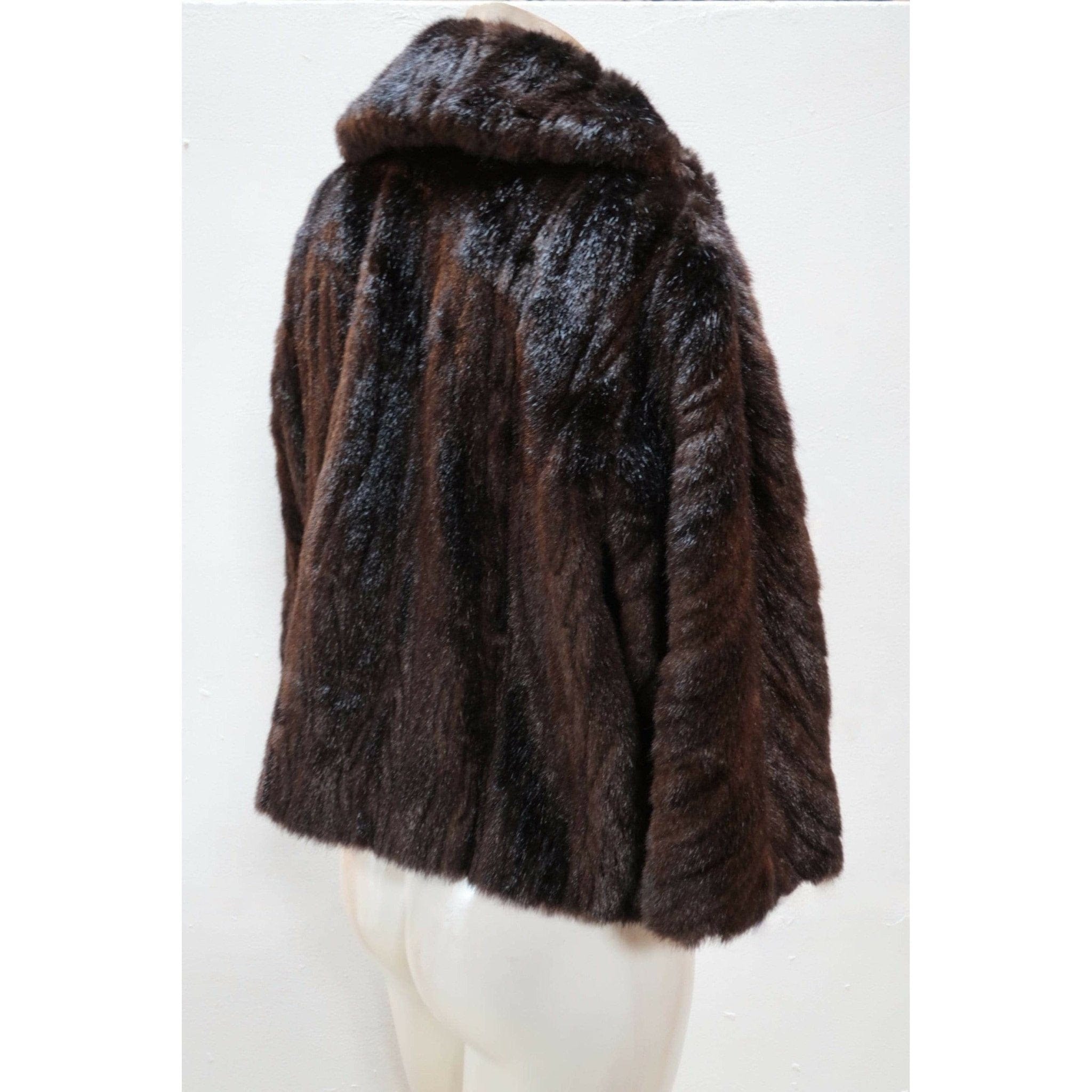 Coats & Jackets Comme Des Garçons Faux Mink Jacket - Brown Short Fur Dark Slate Gray