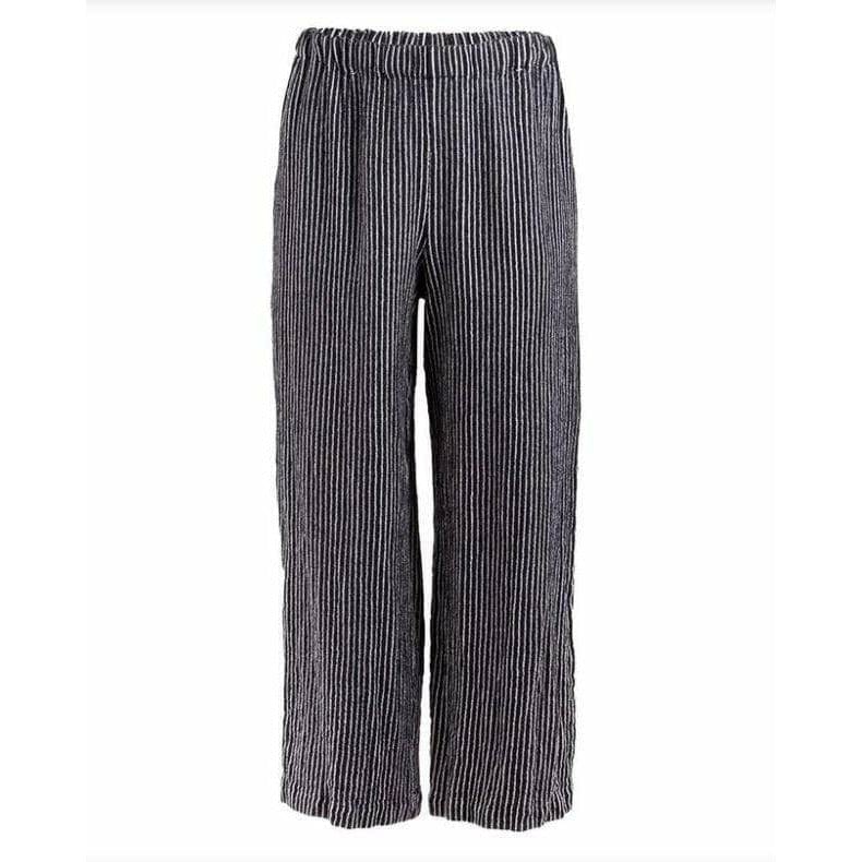 Pants Comme des Garçons Wide Leg Pants - Navy Pinstripe Wool Dark Slate Gray