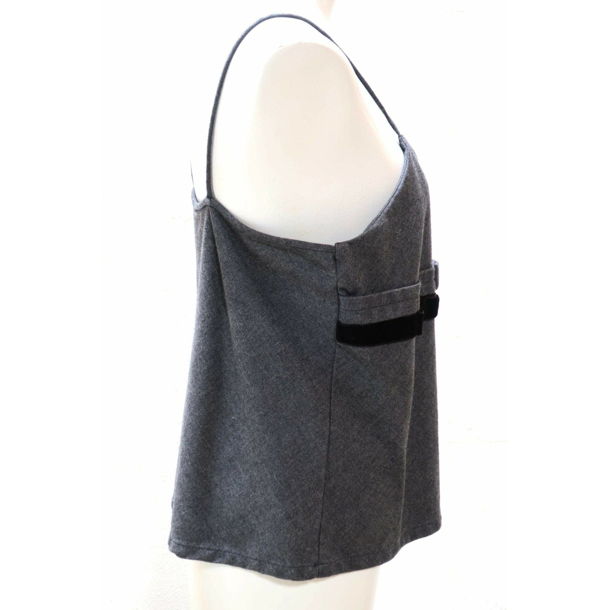 Shirts & Tops Comme des Garçons Wool Tank - Grey Bow Detail Dark Slate Gray