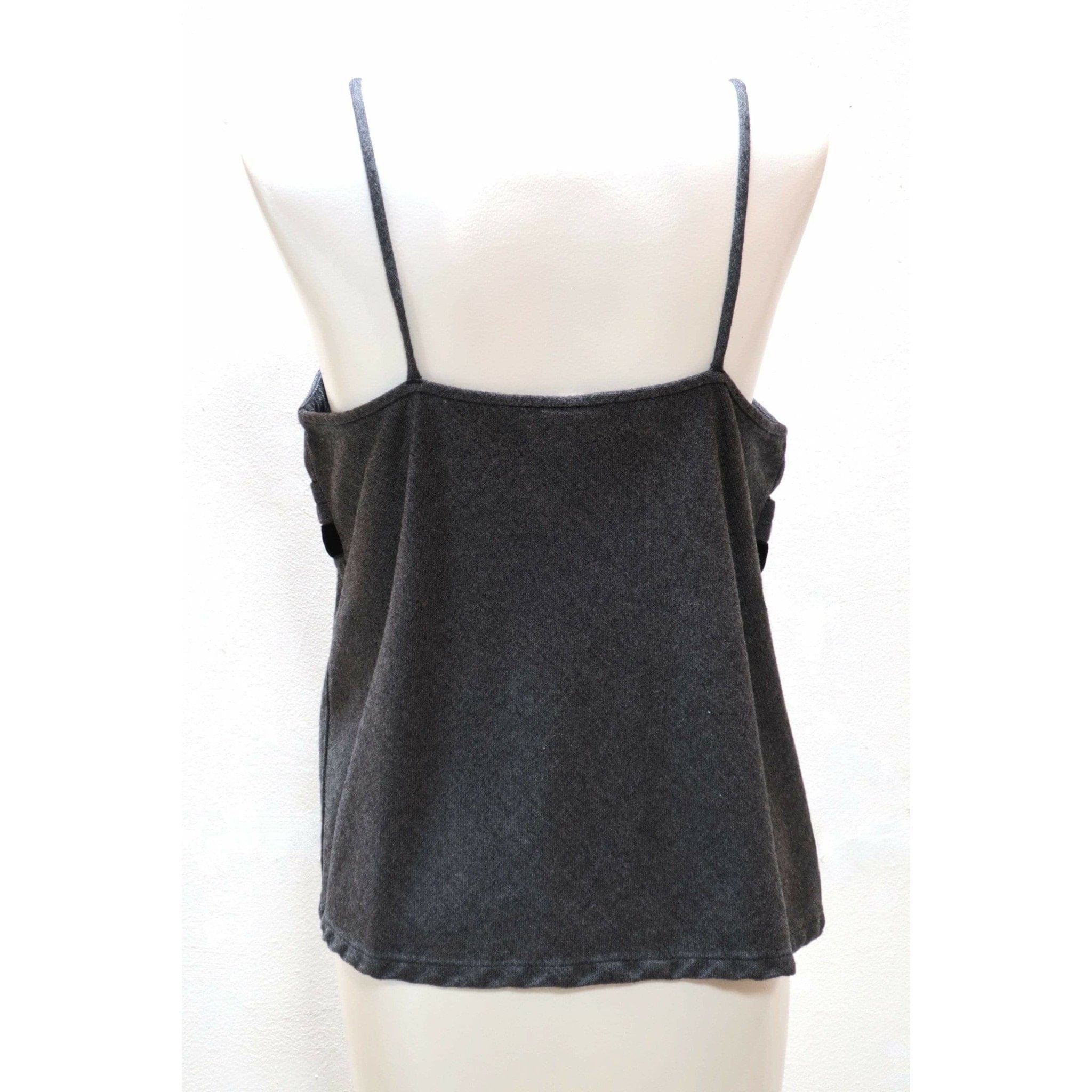 Shirts & Tops Comme des Garçons Wool Tank - Grey Bow Detail Dark Slate Gray