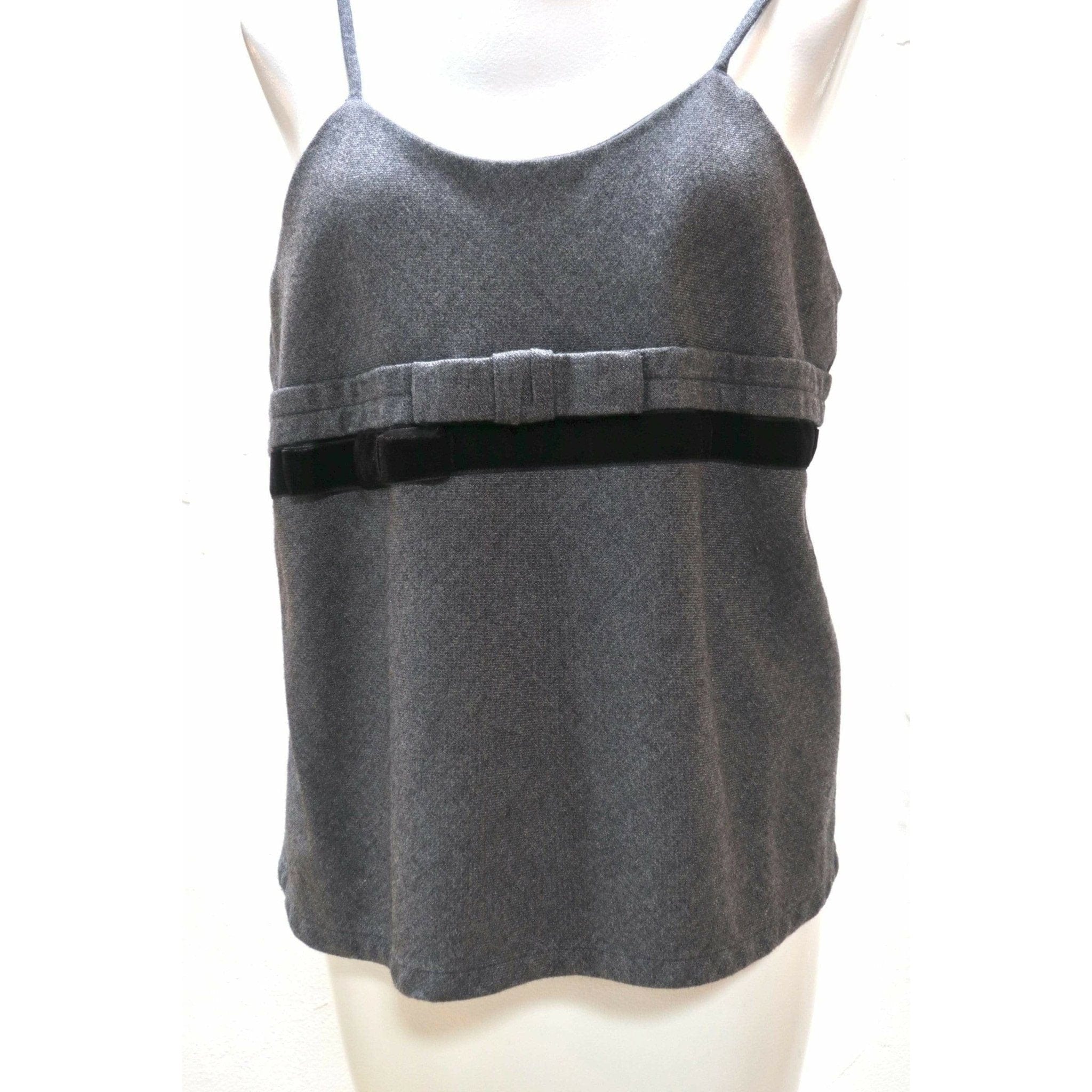 Shirts & Tops Comme des Garçons Wool Tank - Grey Bow Detail Dark Slate Gray