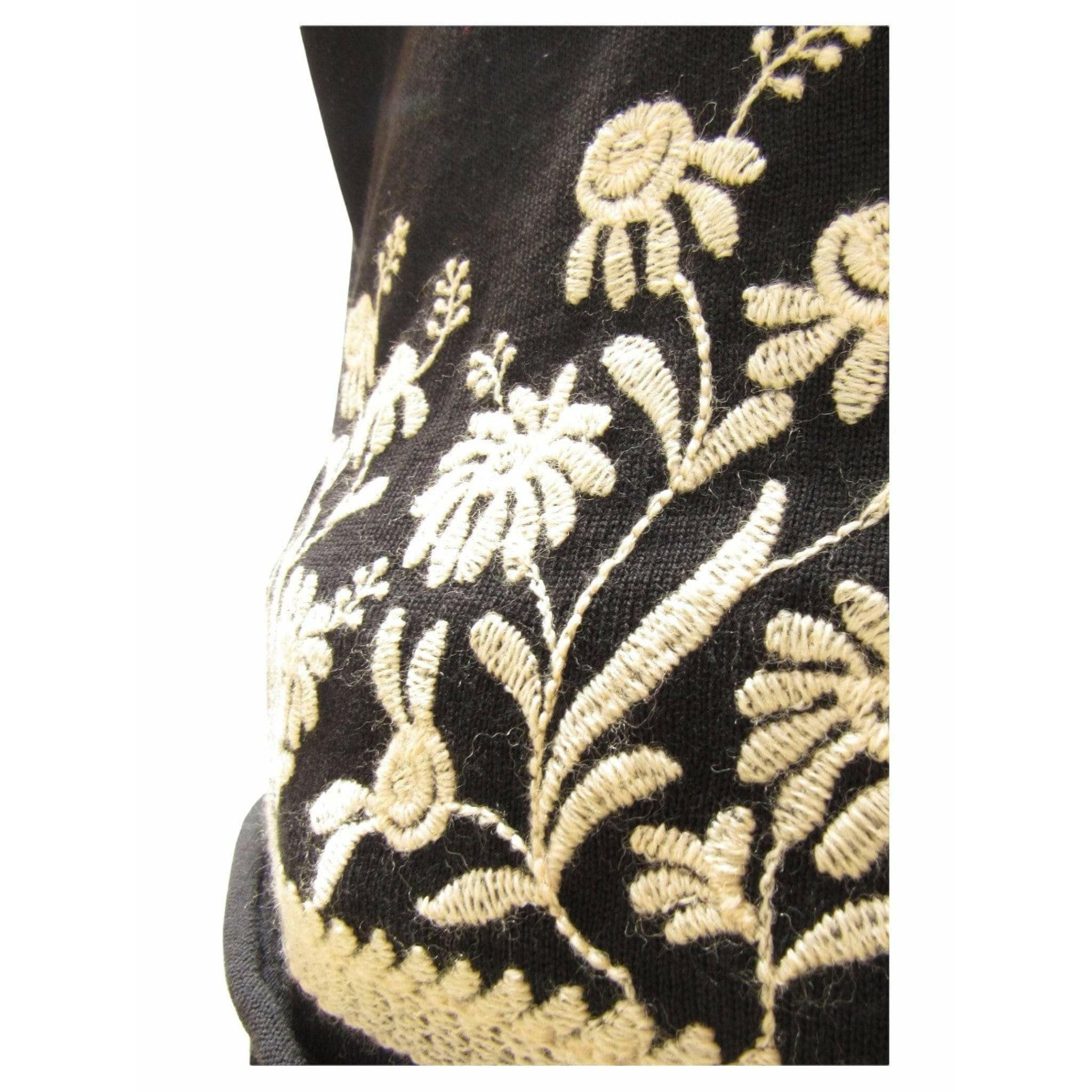 Shirts & Tops Comme des Garçons Knit Top - Black Floral Long Sleeve Wheat