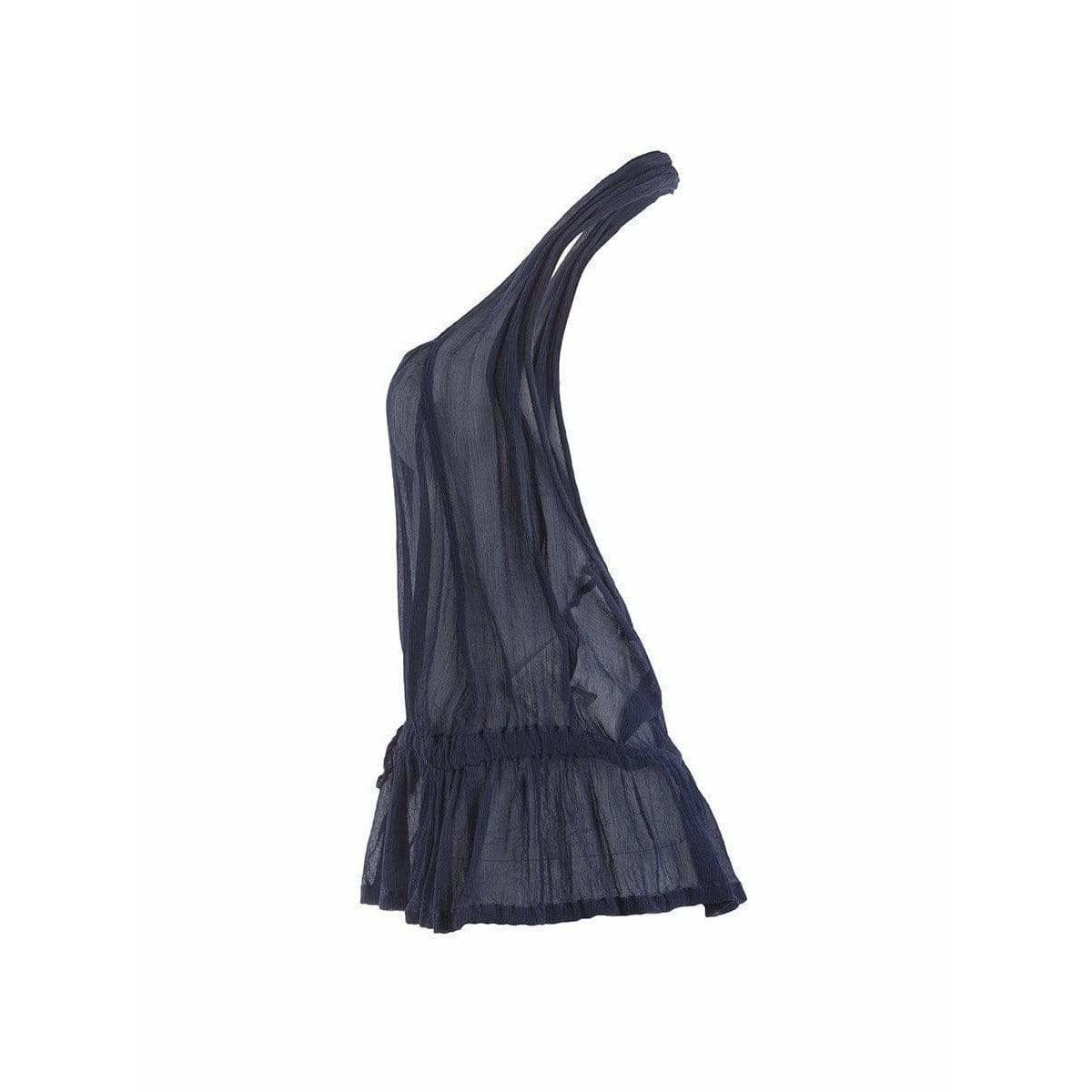 Shirts & Tops COMME DES GARÇONS Halter Top - Navy Sheer Cotton Dark Slate Gray