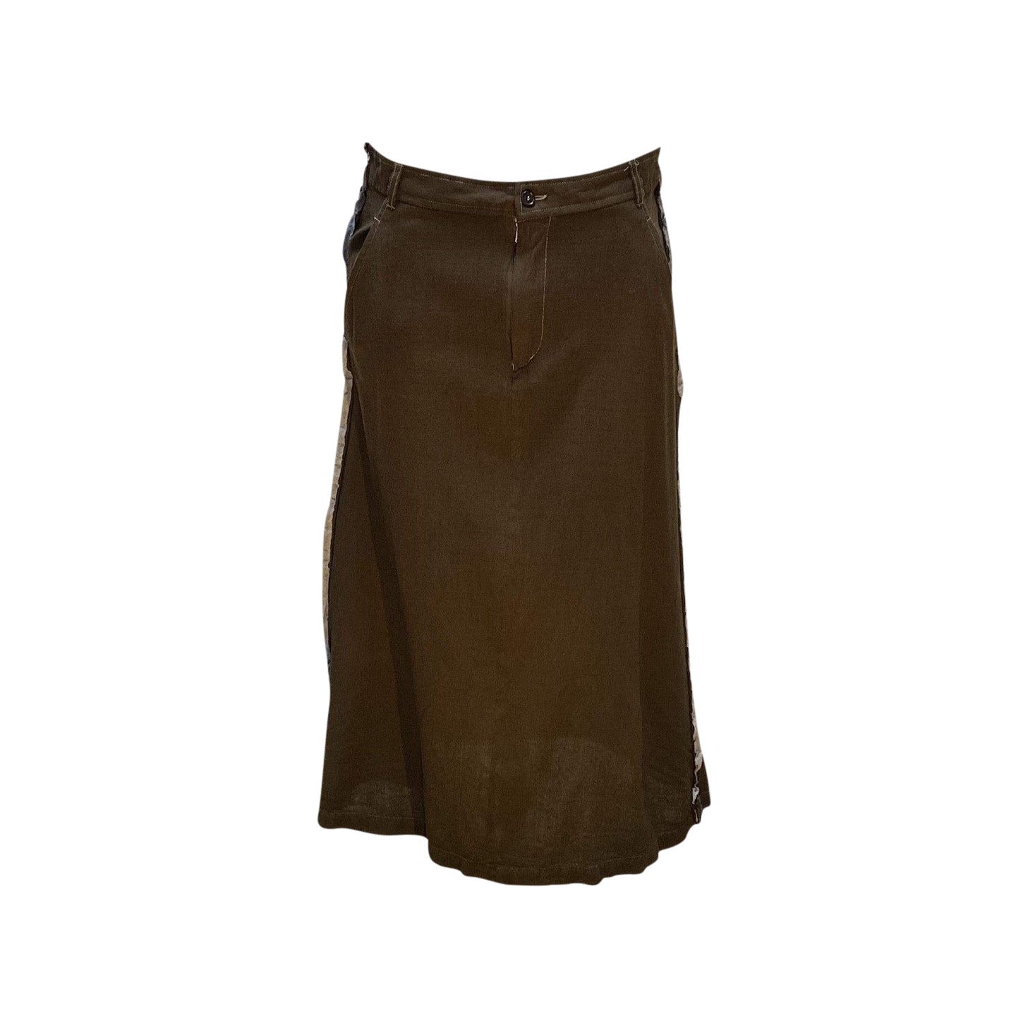 Skirts Comme des Garçons Wool Skirt - Chocolate Brown Midi Dark Slate Gray