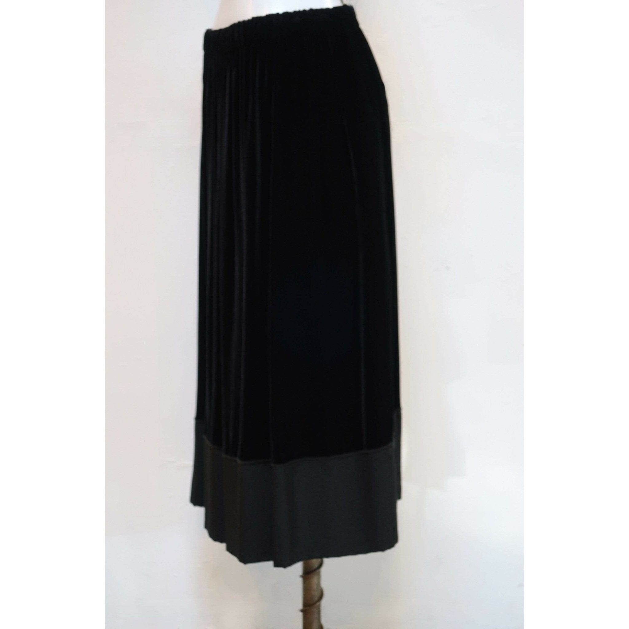 Skirts Comme Des Garçons Velvet Skirt - Black Drawstring Midi Light Gray