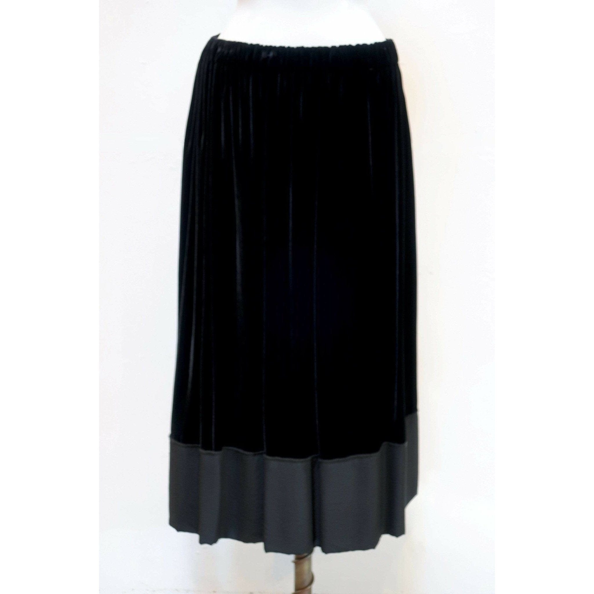 Skirts Comme Des Garçons Velvet Skirt - Black Drawstring Midi White Smoke