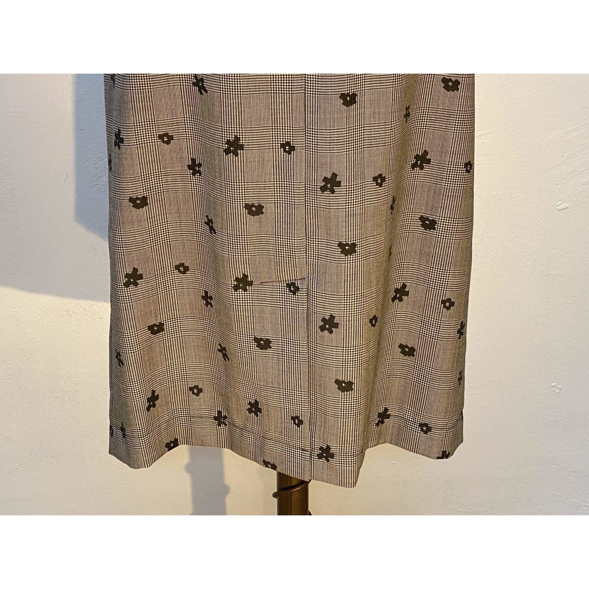 Skirts Comme des Garçons Straight Skirt - Plaid Wool Knee Length Gray