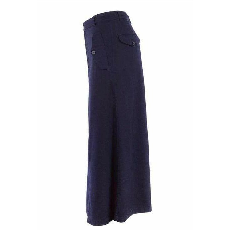 Skirts Comme Des Garçons Asymmetric Skirt - Navy Wool Maxi Dark Slate Gray