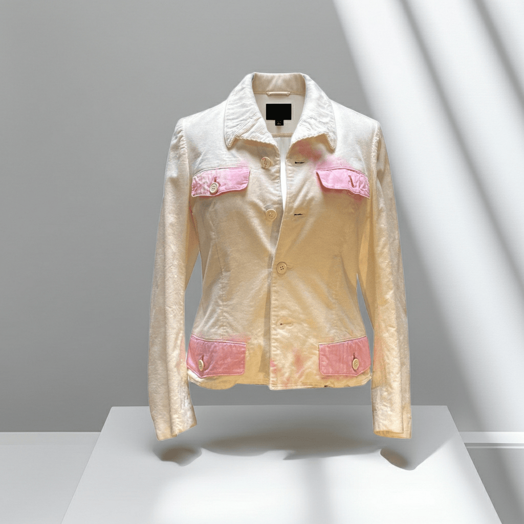 Womens Jackets + Coats Comme des Garçons Jacket - Cream Corduroy Velvet Dark Gray