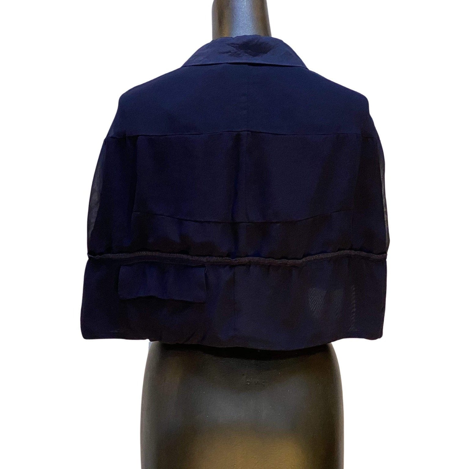 Shirts & Tops Comme des Garçons Short Cape - Navy Silk Georgette Black