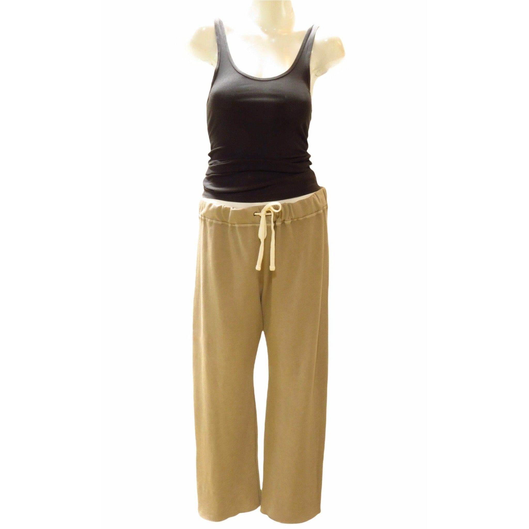 Apparel & Accessories James Perse Vintage Fleece Cutoff Sweatpant - Relaxed French Terry Lounge Dark Khaki