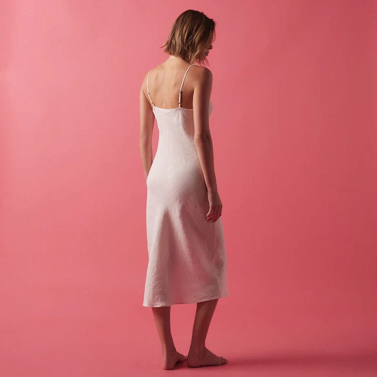 Dresses James Perse Linen Cami Dress - Bias Cut Garment Dyed Pale Violet Red