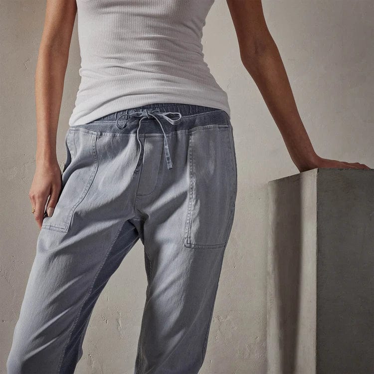 Pants James Perse Mixed Media Pant - Cotton Elastic Waist Slate Gray