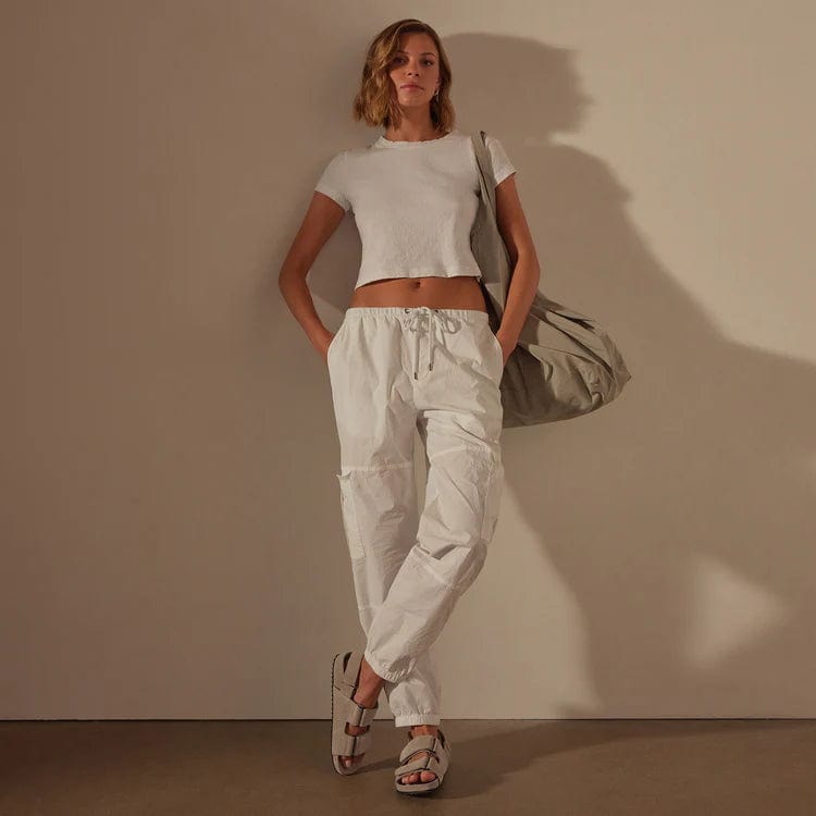 Pants James Perse Stretch Poplin Cargo Pant - Elastic Waist Utility Dim Gray