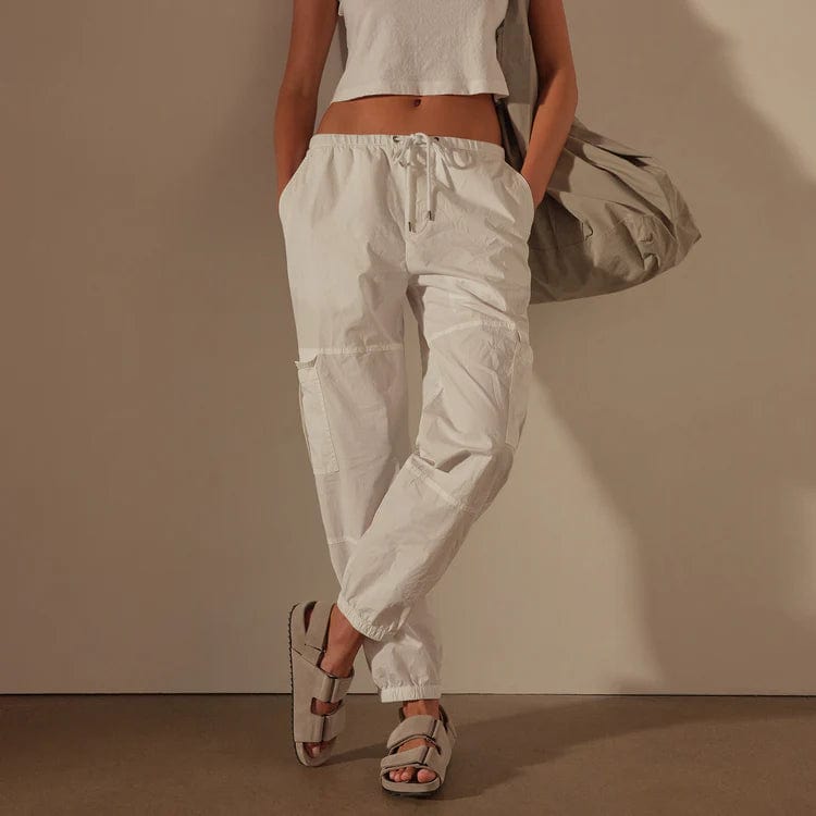 Pants James Perse Stretch Poplin Cargo Pant - Elastic Waist Utility Dim Gray