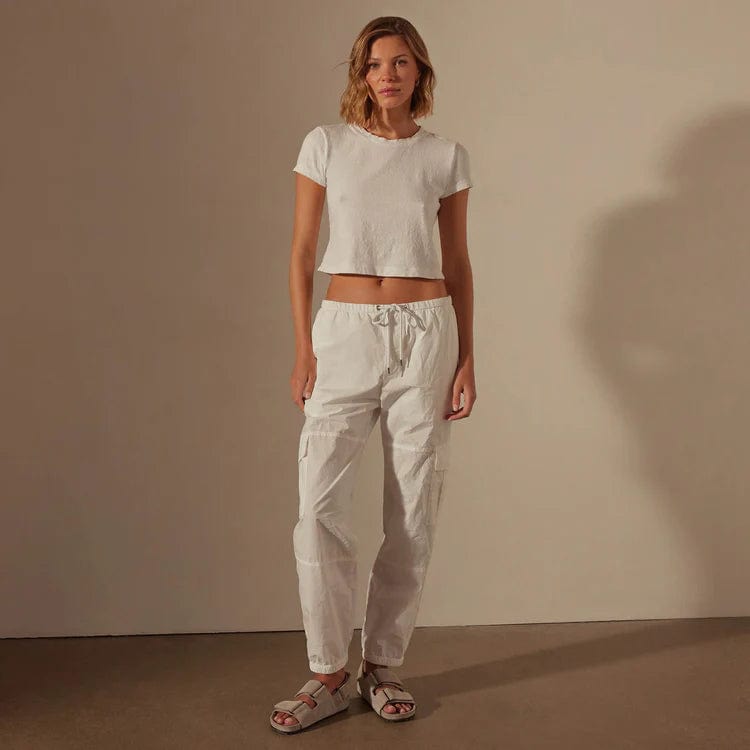Pants James Perse Stretch Poplin Cargo Pant - Elastic Waist Utility Dim Gray