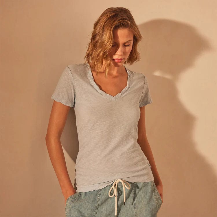 Shirts & Tops James Perse Casual V Neck Tee - Fitted Cotton Slub Rosy Brown