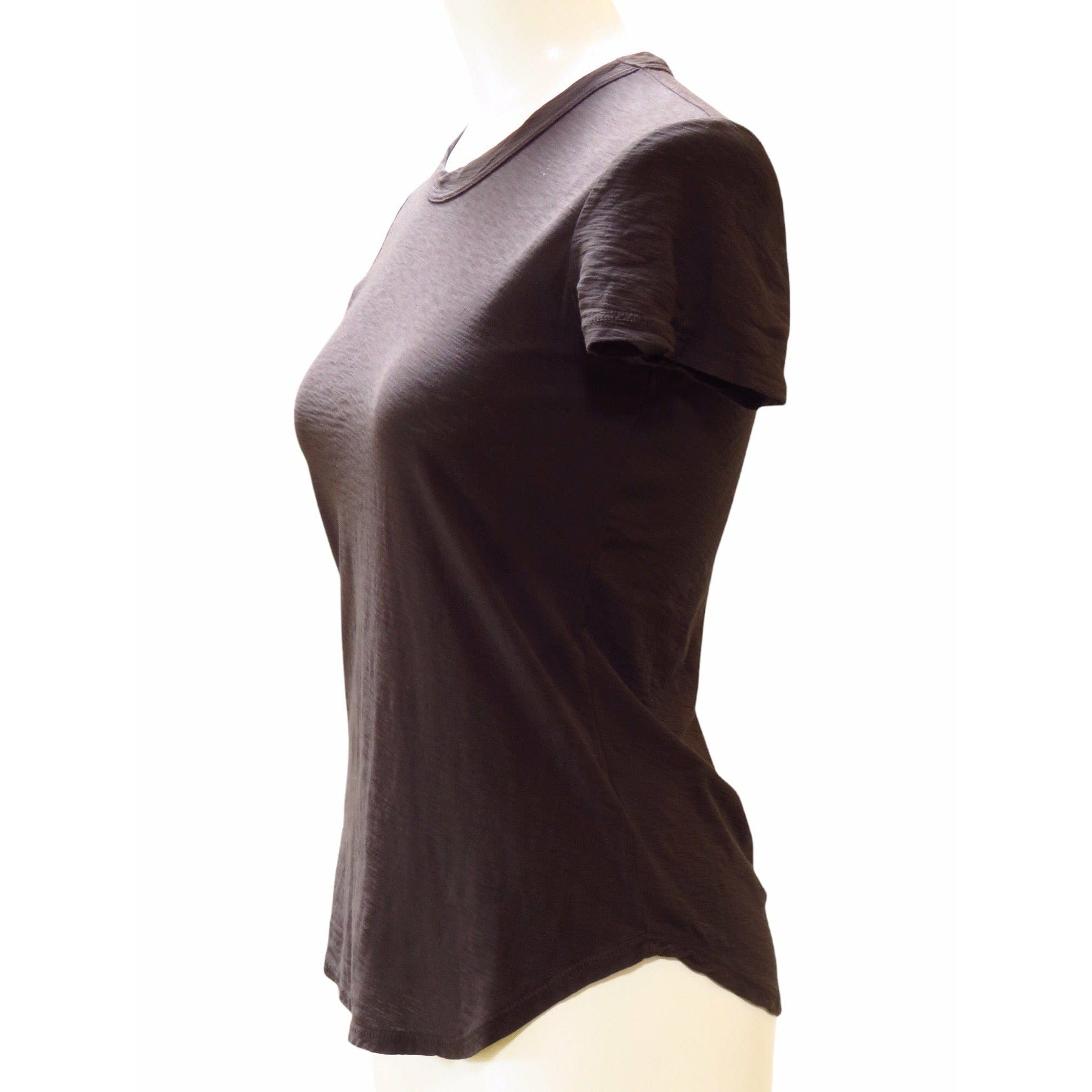 Shirts & Tops James Perse Sheer Slub Crew Neck Tee - Textured Semi-Sheer Top Black
