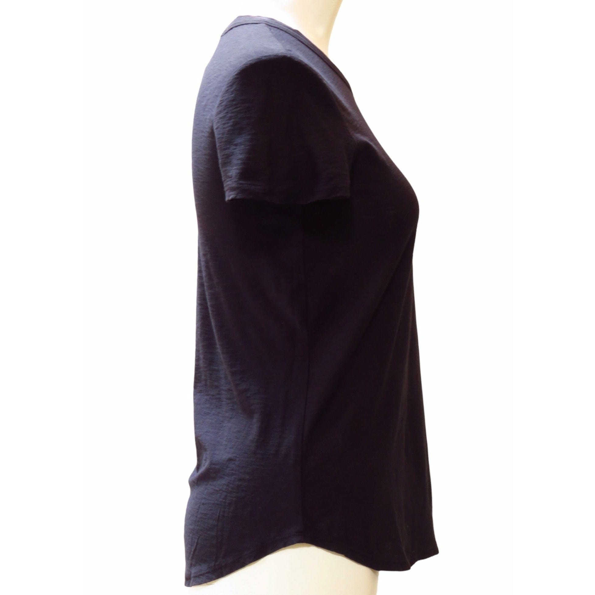 Shirts & Tops James Perse Sheer Slub Crew Neck Tee - Lightweight Cotton Top Black