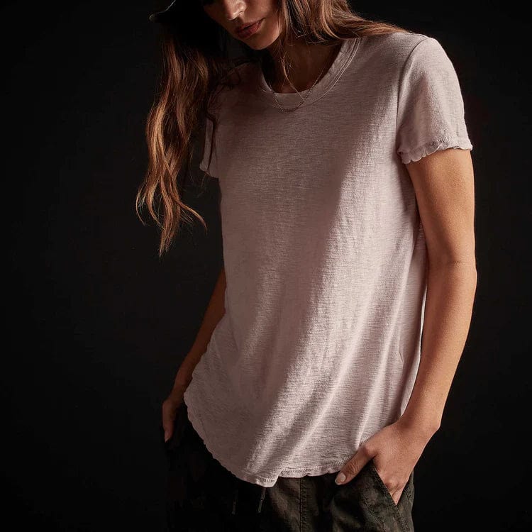Shirts & Tops James Perse Sheer Slub Crew Neck Tee - Fitted Cotton Top Rosy Brown