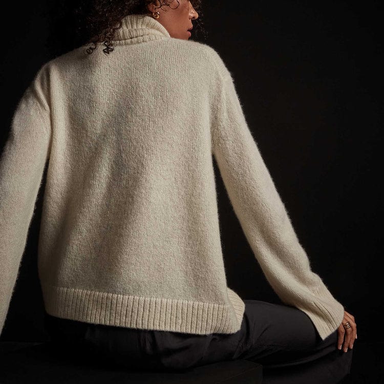 Sweater James Perse Cashmere Roll Neck Sweater - Relaxed Fit Lightweight Black