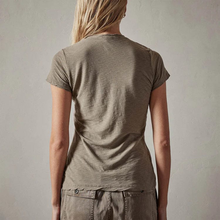 T-Shirt James Perse Casual Tee - Cotton Slub V-Neck Dark Gray