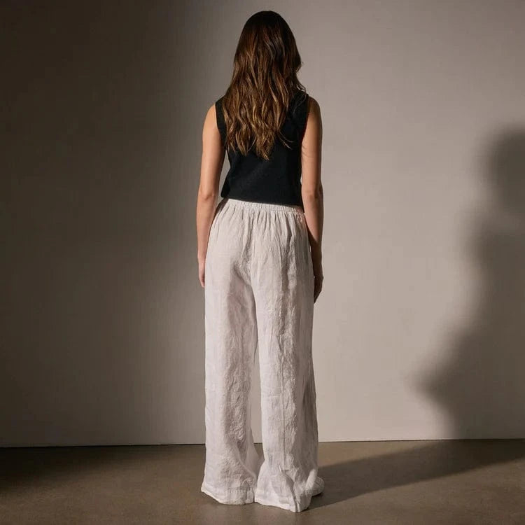 Womens Pants James Perse Lightweight Linen Wide Leg Pant - Garment Dyed Dark Slate Gray