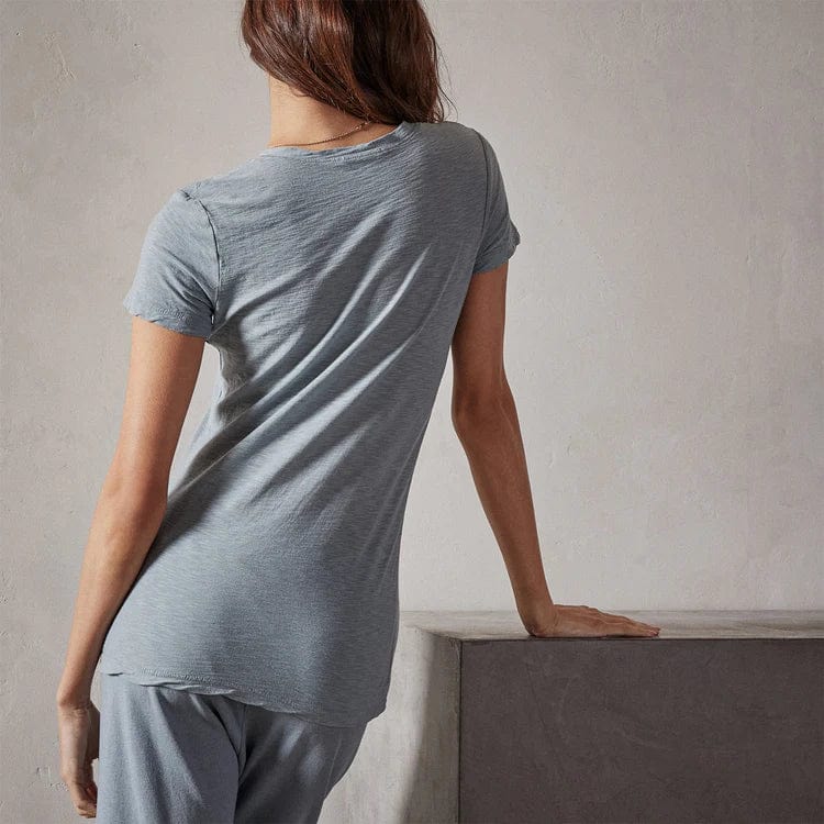 Womens Tops James Perse Casual V-Neck Tee - Cotton Slub Top Dark Gray