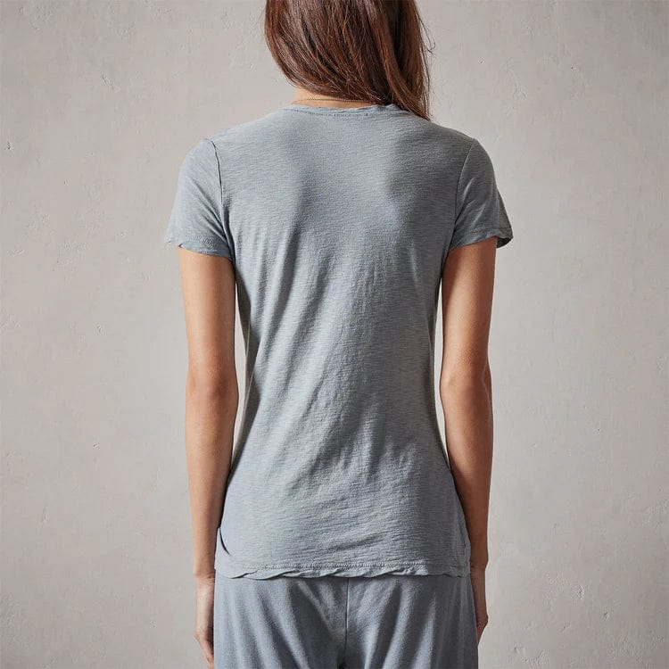 Womens Tops James Perse Casual V-Neck Tee - Cotton Slub Top Dark Gray