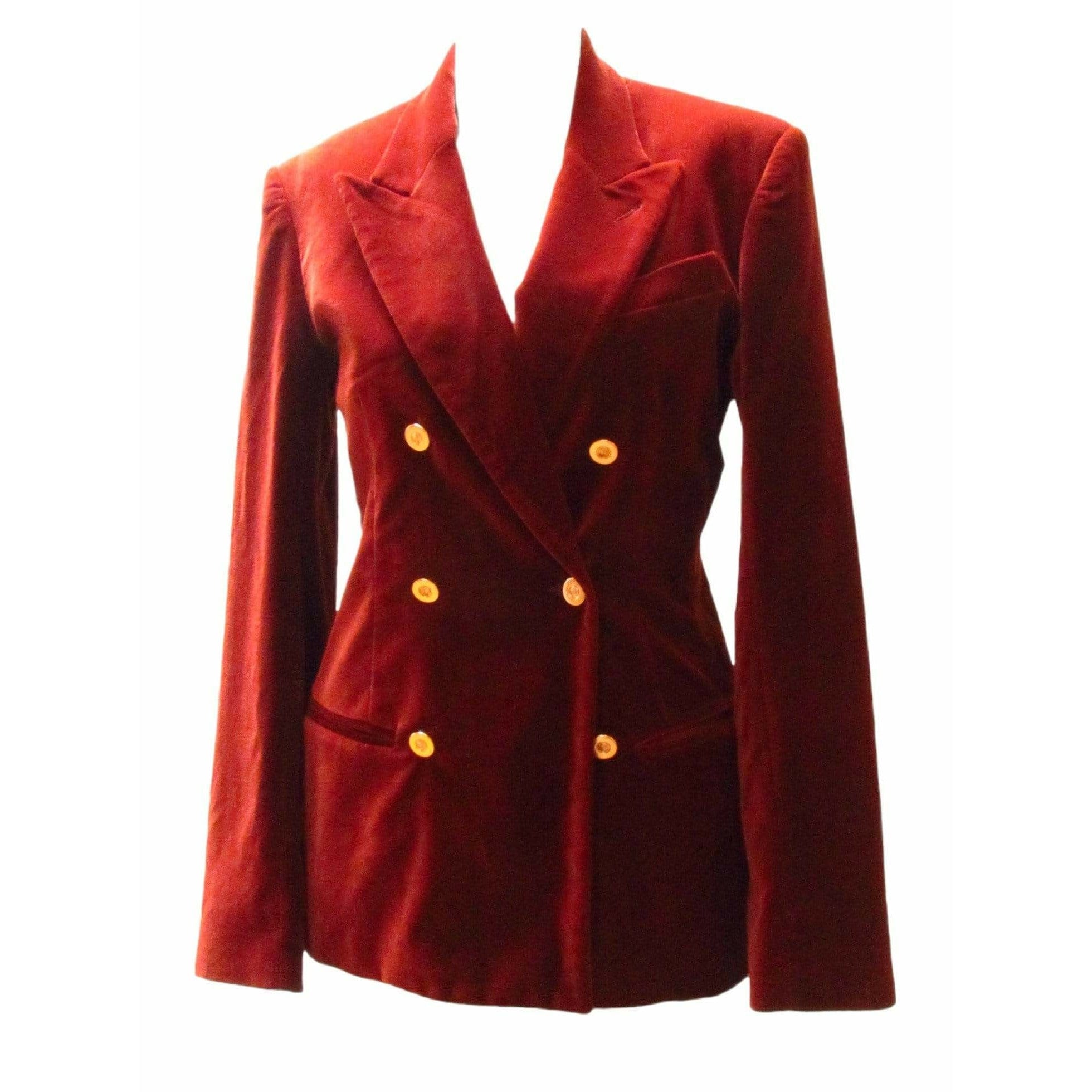 Coats & Jackets Jean Paul Gaultier Velvet Blazer - Rust Cotton Modal Jacket Black