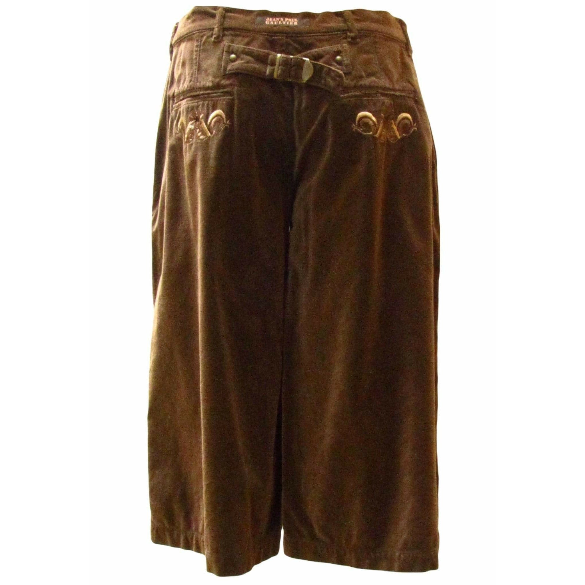 Pants Jean Paul Gaultier Short Brown Velvet Pant Black