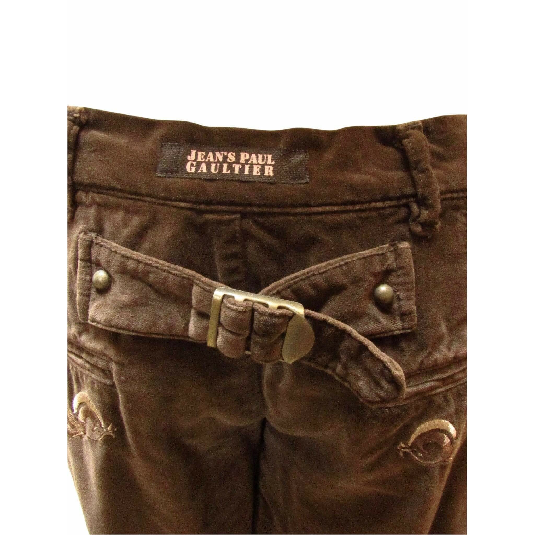Pants Jean Paul Gaultier Short Brown Velvet Pant Dark Slate Gray