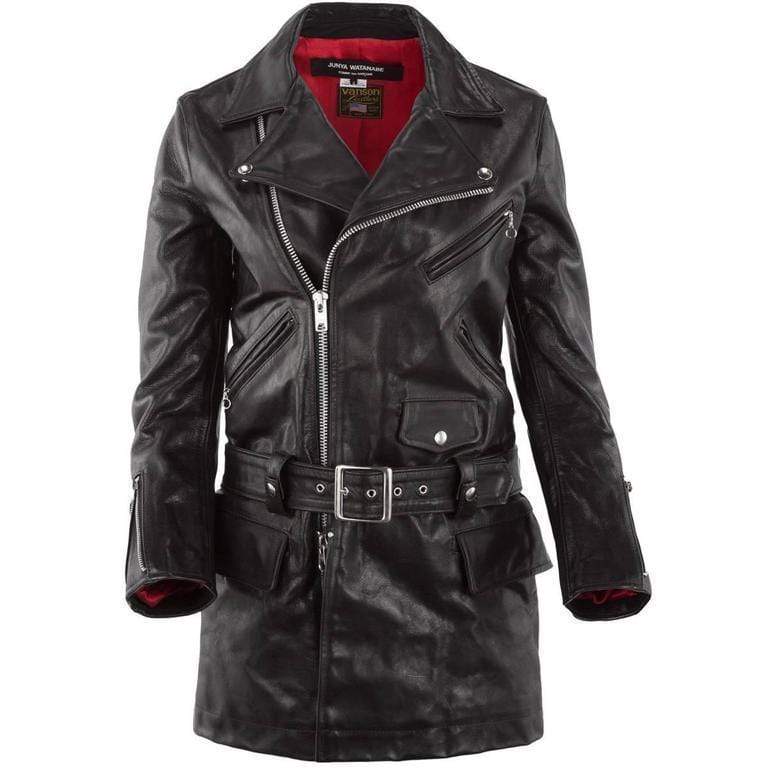 Womens Jackets + Coats Junya Watanabe Vintage Biker Jacket - Distressed Leather Dark Slate Gray