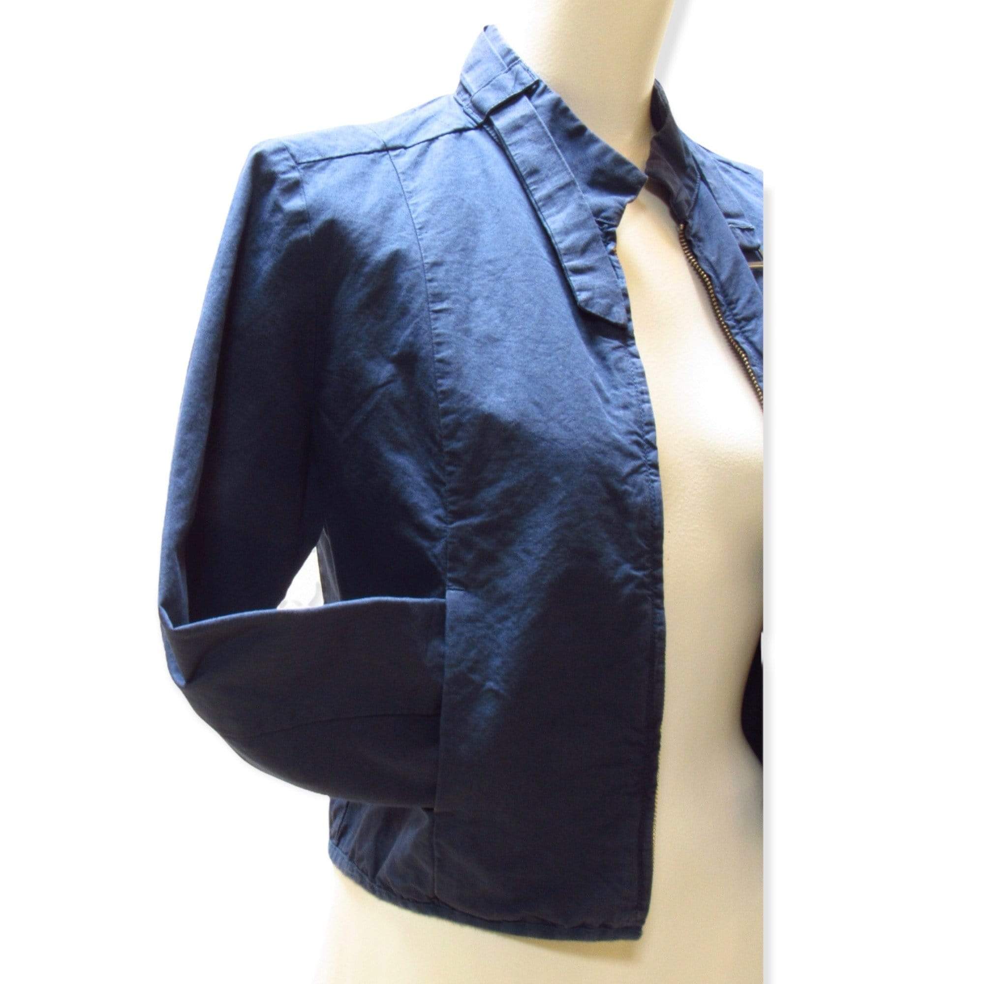 Coats & Jackets Maison Martin Margiela Cropped Jacket - Cotton Blue Zip-Front Light Gray