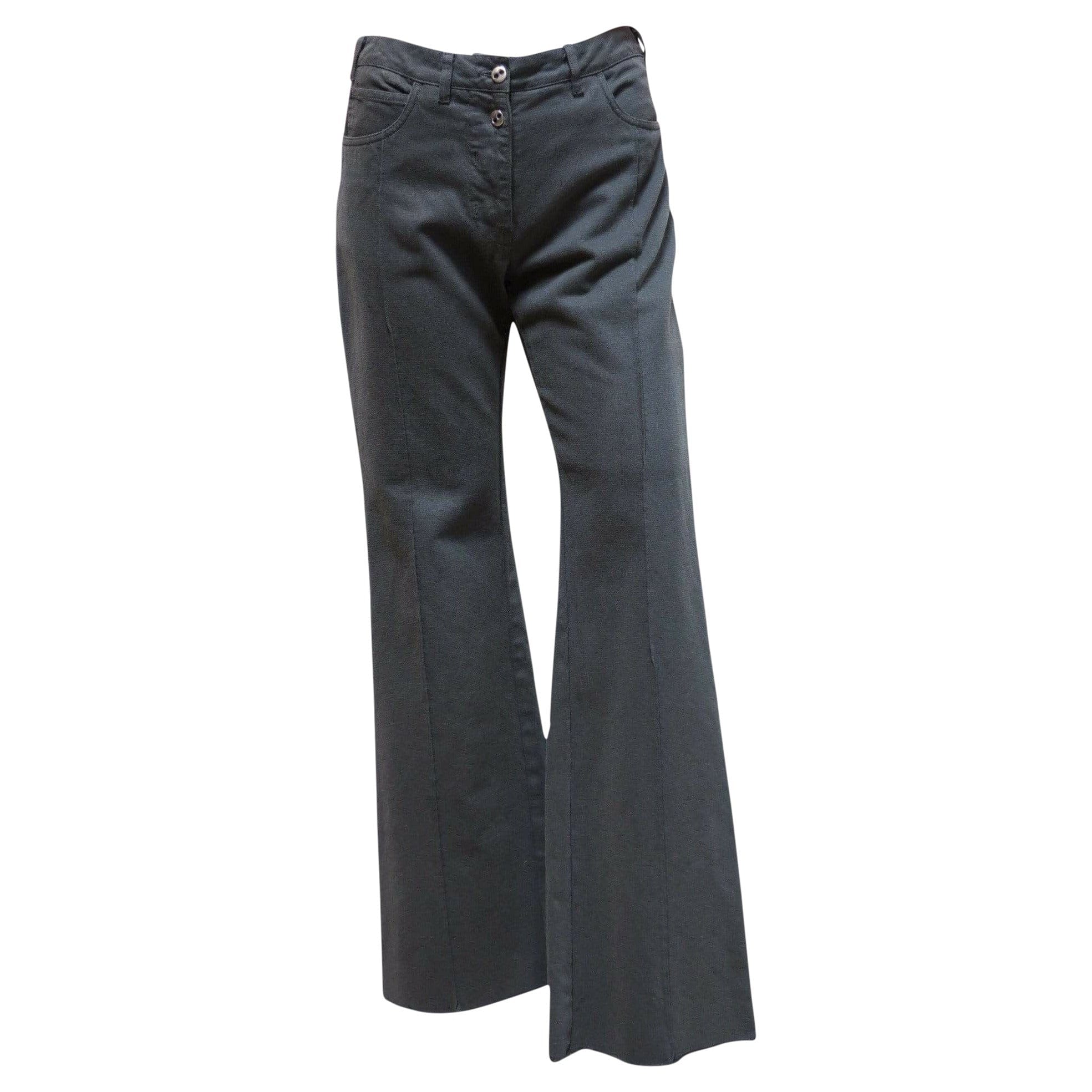 Pants Maison Martin Margiela High Cut Wide Leg Pant - Grey High-Cut Button Fly Dark Slate Gray