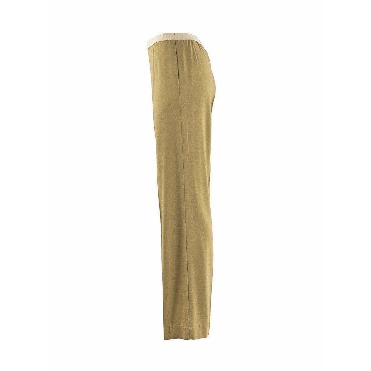 Pants Maison Martin Margiela Elastic Waist Pant - Cotton Pleated Straight Leg Dim Gray
