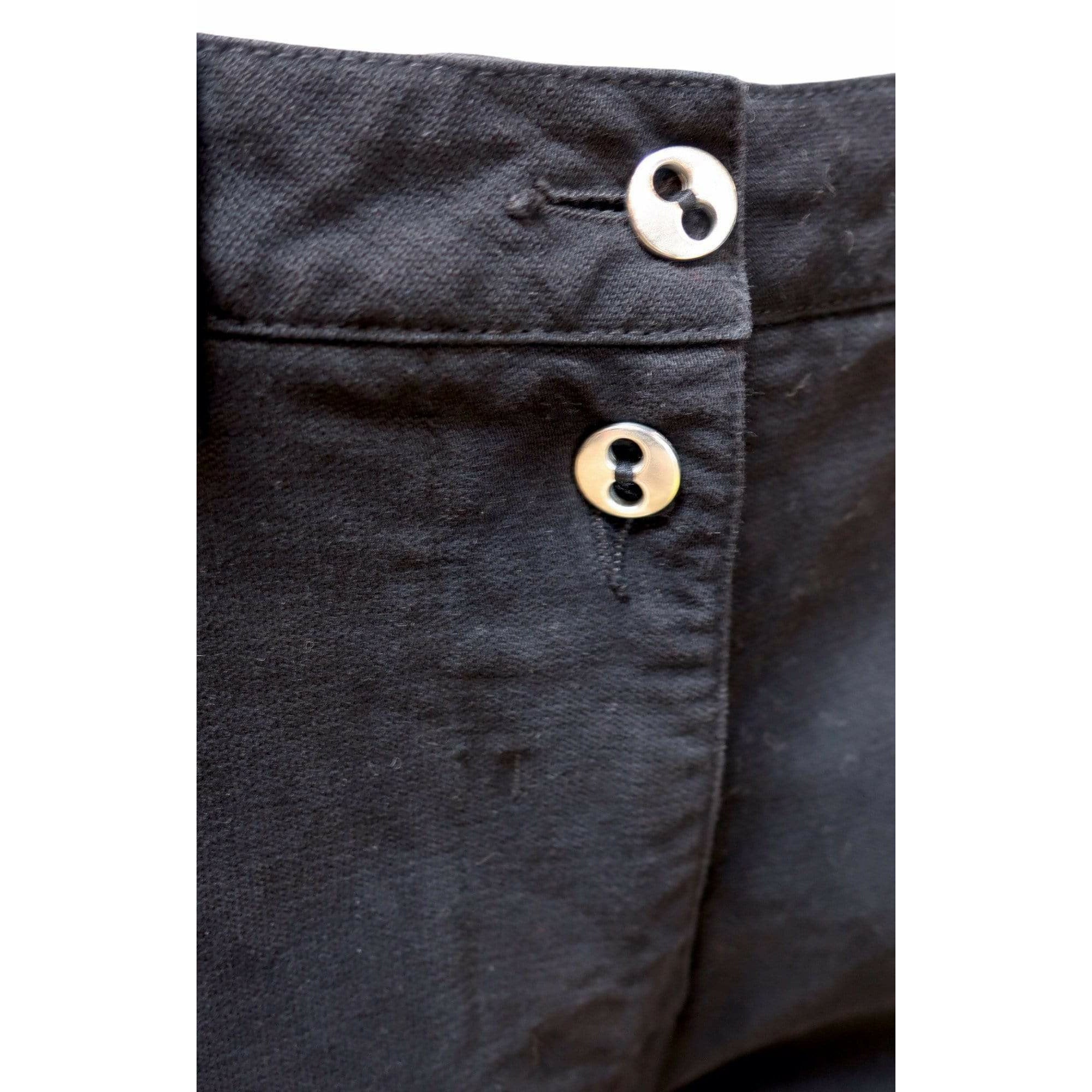 Pants Maison Martin Margiela High Cut Narrow Leg Pant - Textured Cotton Black Narrow Dark Slate Gray