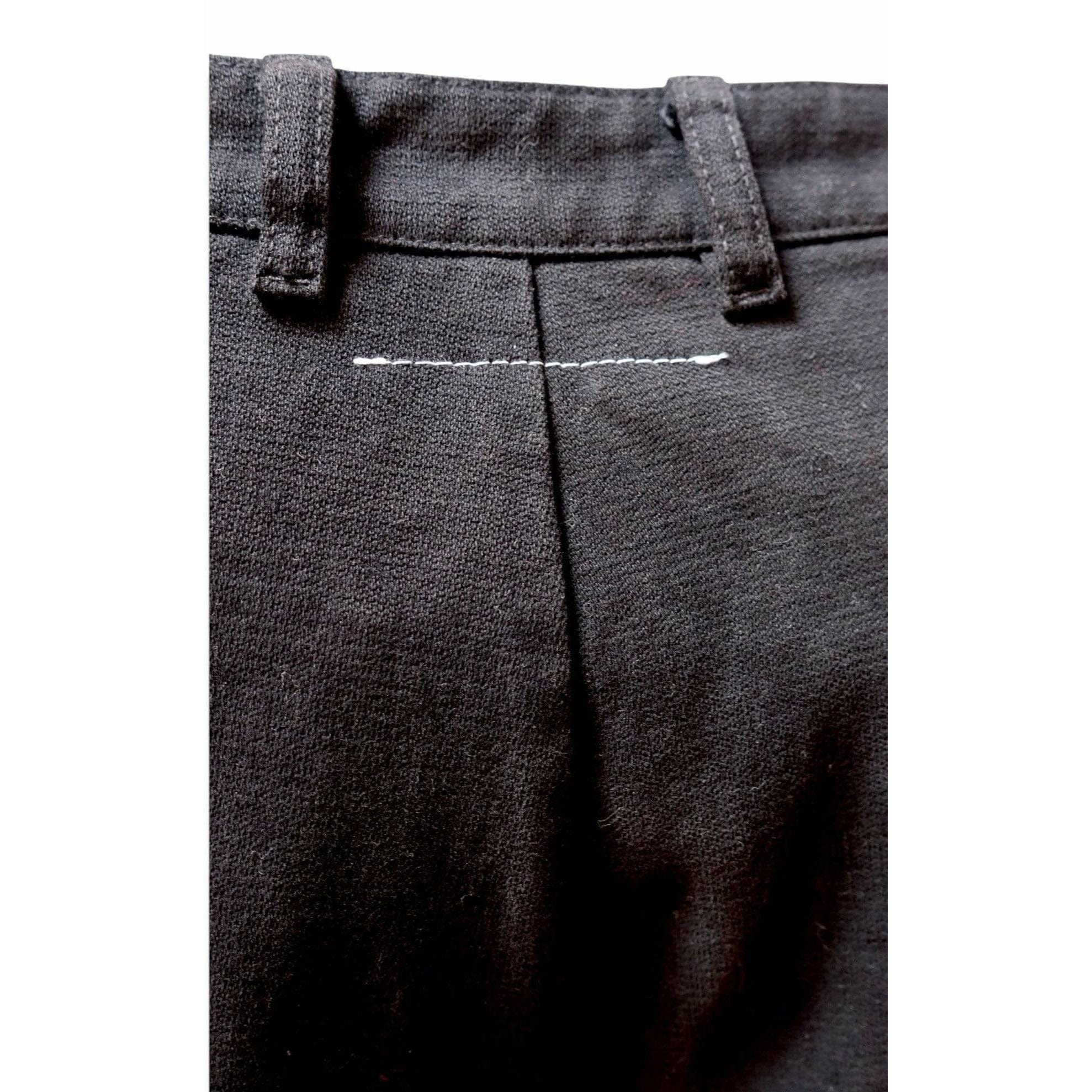Pants Maison Martin Margiela High Cut Narrow Leg Pant - Textured Cotton Black Narrow Dark Slate Gray