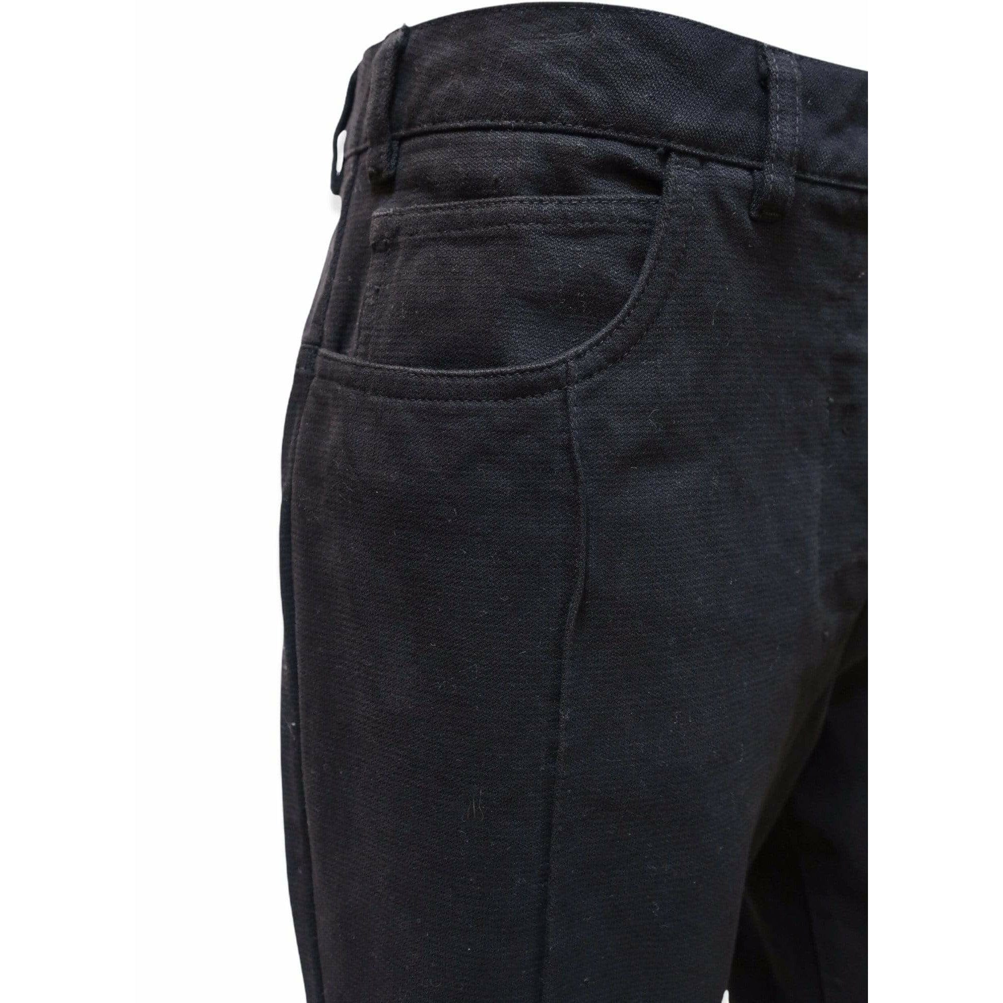 Pants Maison Martin Margiela High Cut Narrow Leg Pant - Textured Cotton Black Narrow Dark Slate Gray