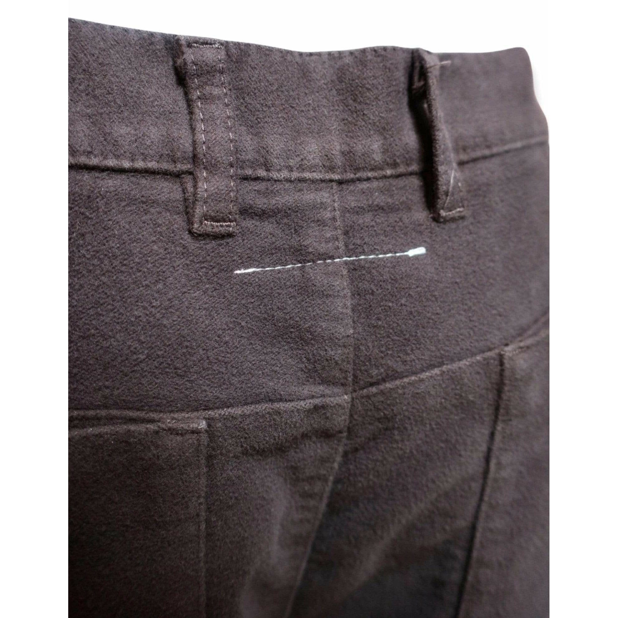 Pants Maison Martin Margiela Brown Flannel Pant - Brushed Cotton Adjustable Waist Dark Slate Gray