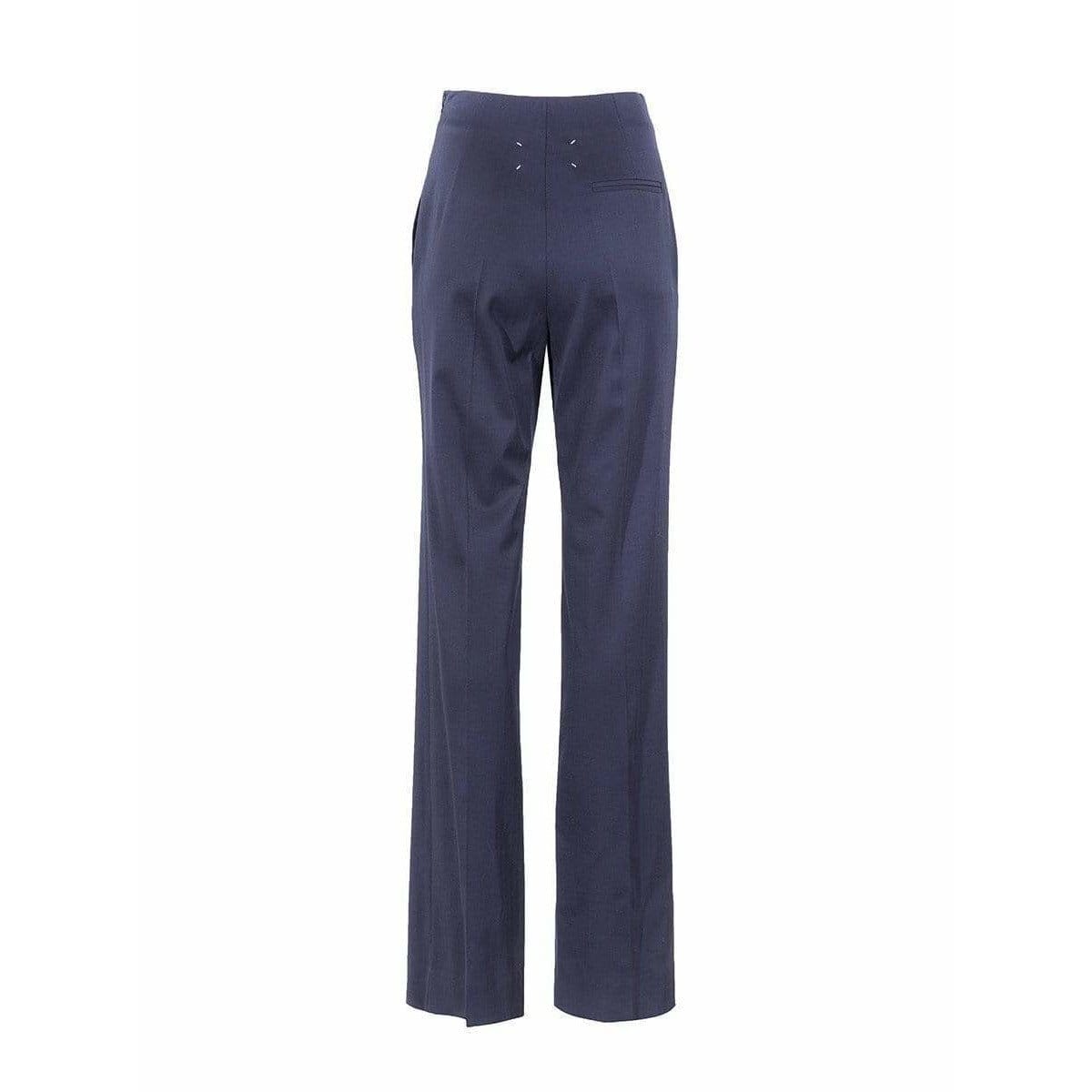 Pants Maison Martin Margiela High Waisted Pants - Gabardine Straight Leg Indigo Dark Slate Gray
